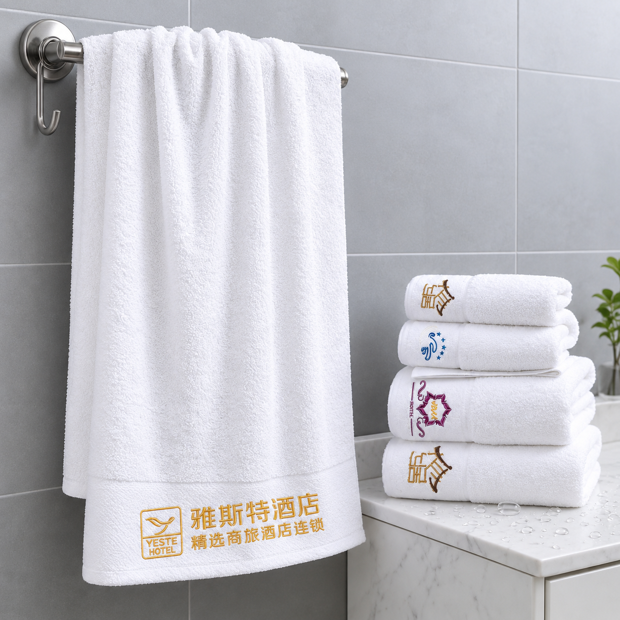 Custom 100% Cotton Hotel Spa Towels with Logo