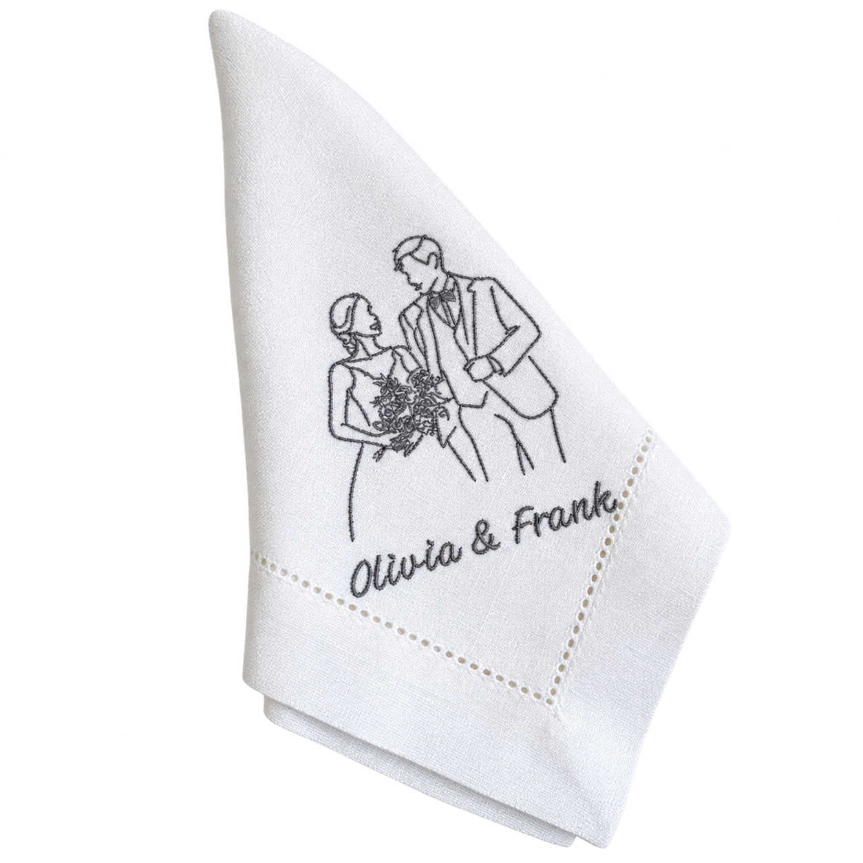 Custom Embroidered Linen wedding Napkins with Logo